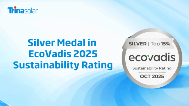Trinasolar obtiene la Medalla de Plata EcoVadis 2025